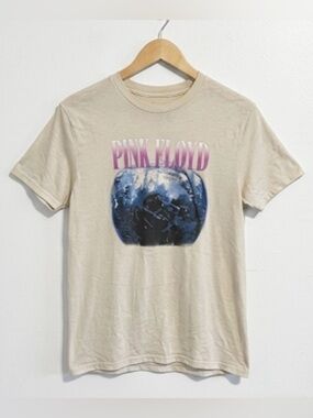 Pink Floyd Graphic Band Tee Beige Cream 100% Cotton Unisex Small